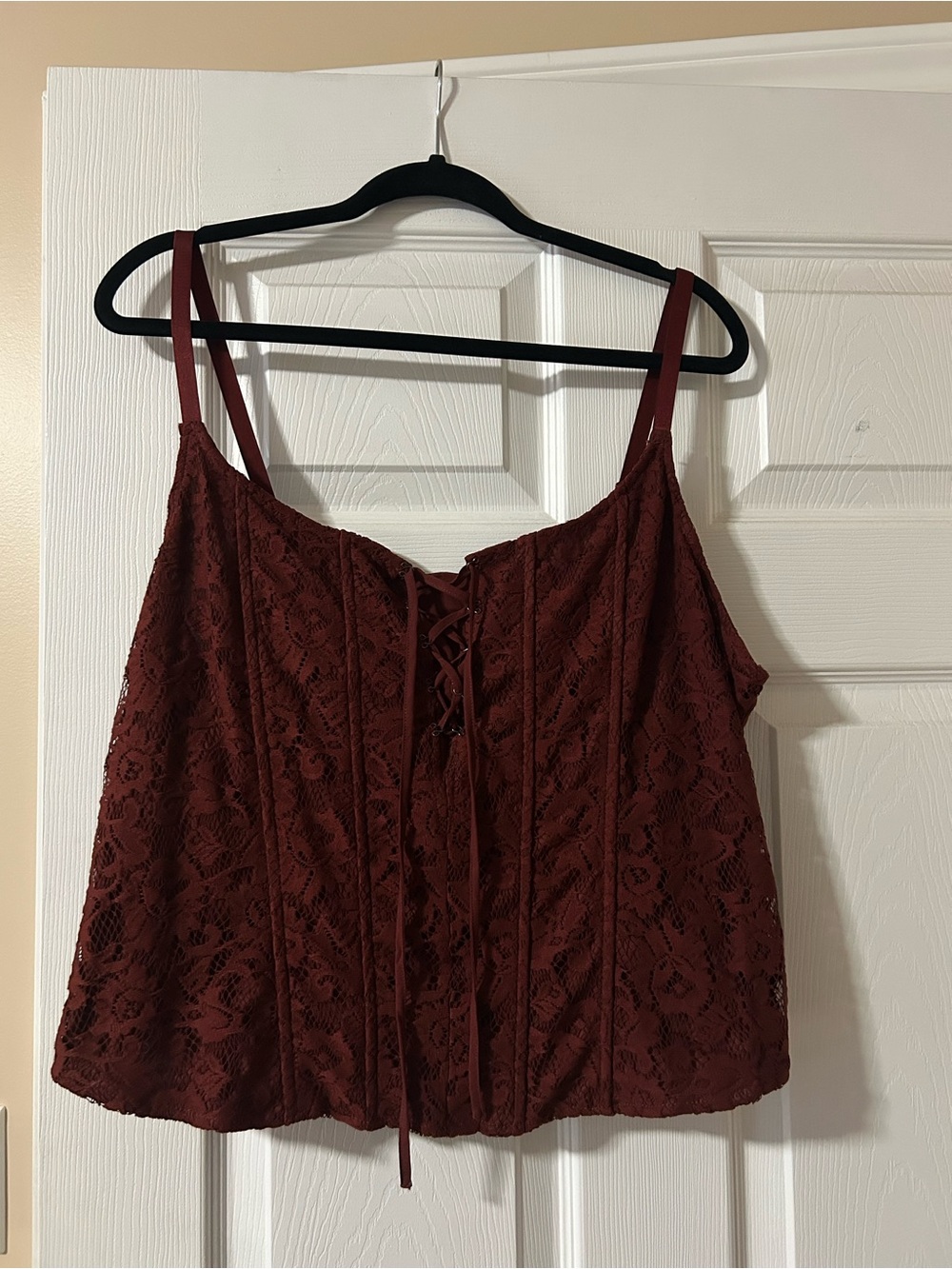 torrid Deep Rust Lace Corset Cami